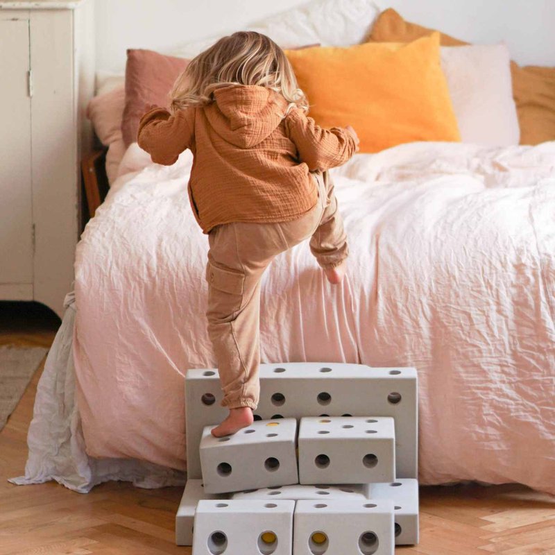 MODU Curiosity kit 4in1 - Kreatywne klocki rozwijające motorykę dużą, żółty