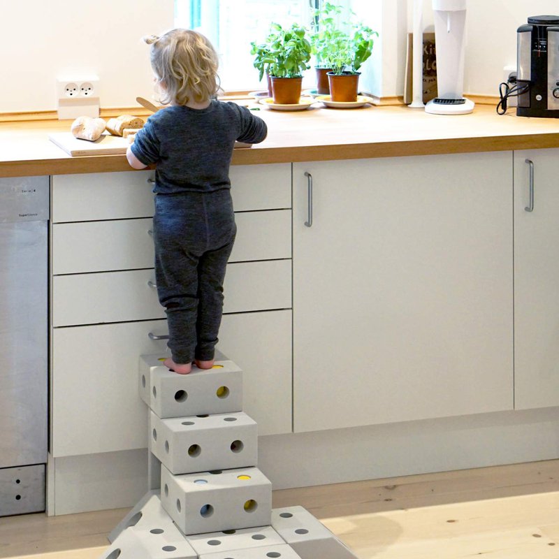 MODU Curiosity kit 4in1 - Kreatywne klocki rozwijające motorykę dużą, żółty