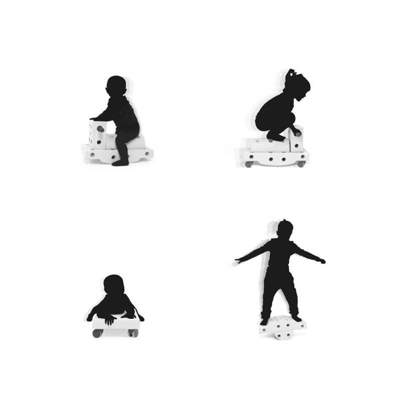 MODU Curiosity kit 4in1 - Kreatywne klocki rozwijające motorykę dużą, żółty