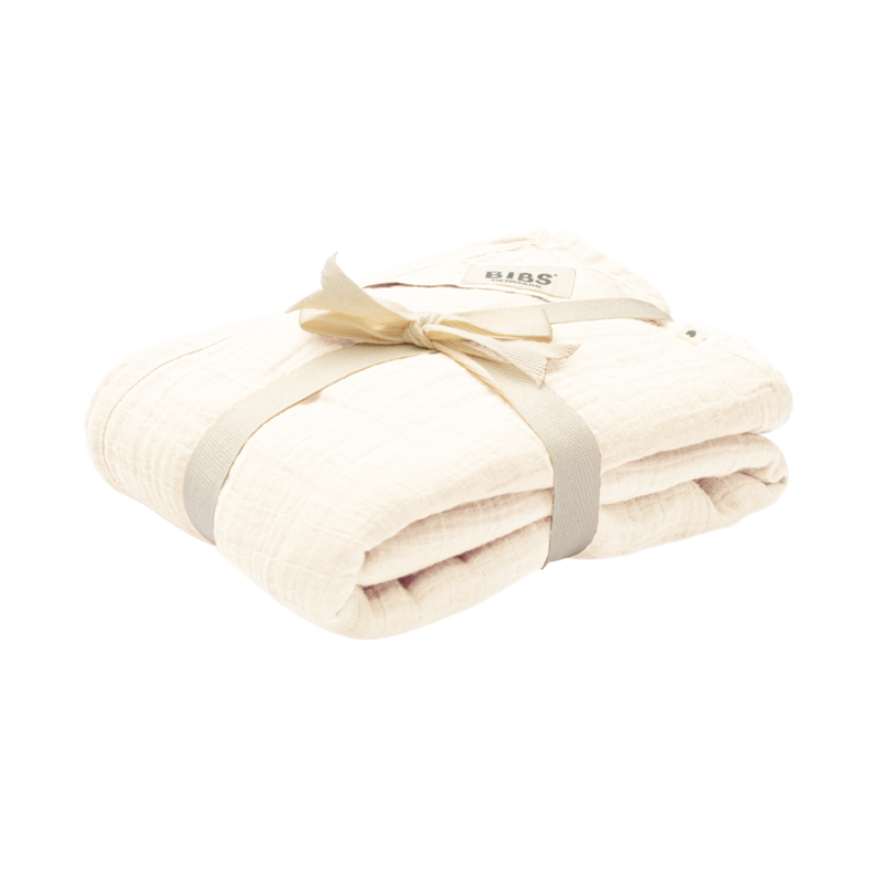 BIBS Kocyk letni 100% GOTS organic cotton 120 x 120 Ivory