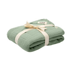 BIBS Kocyk letni 100% GOTS organic cotton 120 x 120 Sage