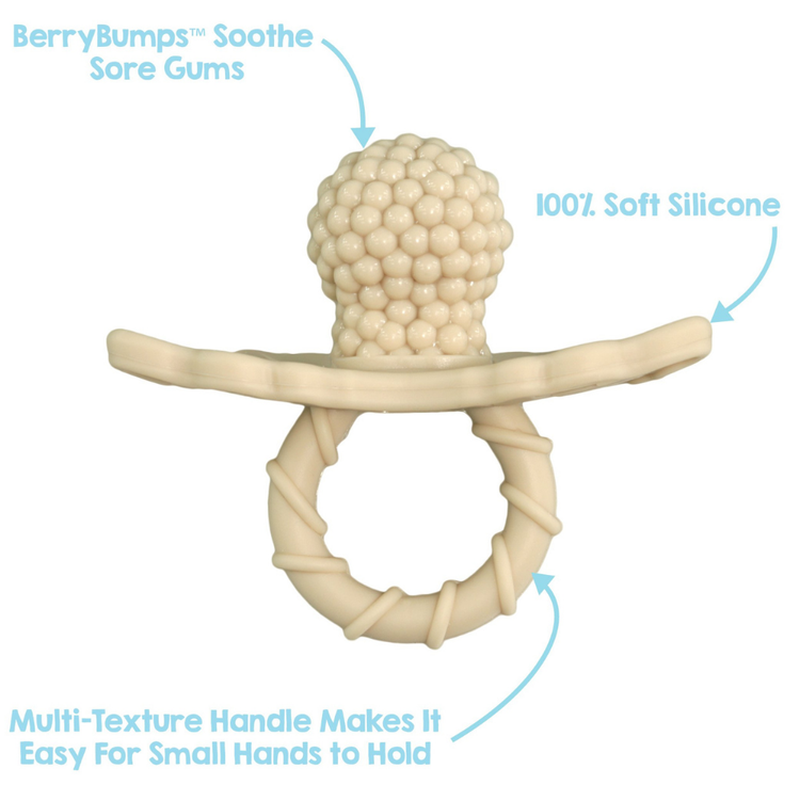 Gryzak 2 szt., Soczysta Malina, szary i beżowy, RaZbaby