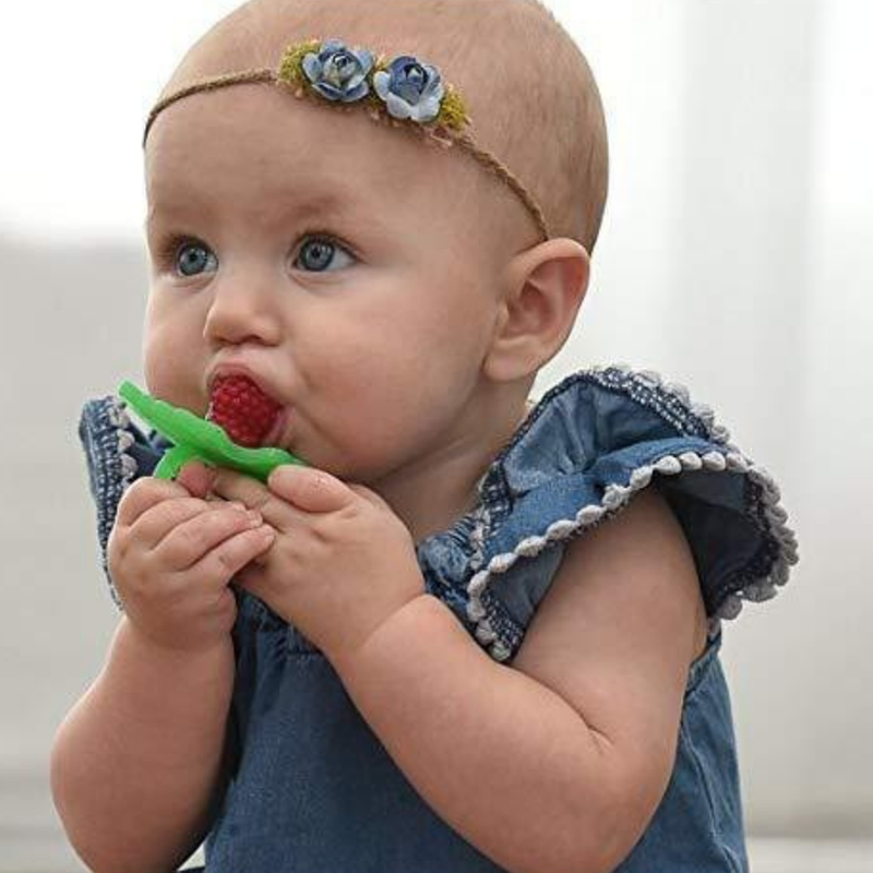 Gryzak 2 szt., Soczysta Malina, szary i beżowy, RaZbaby