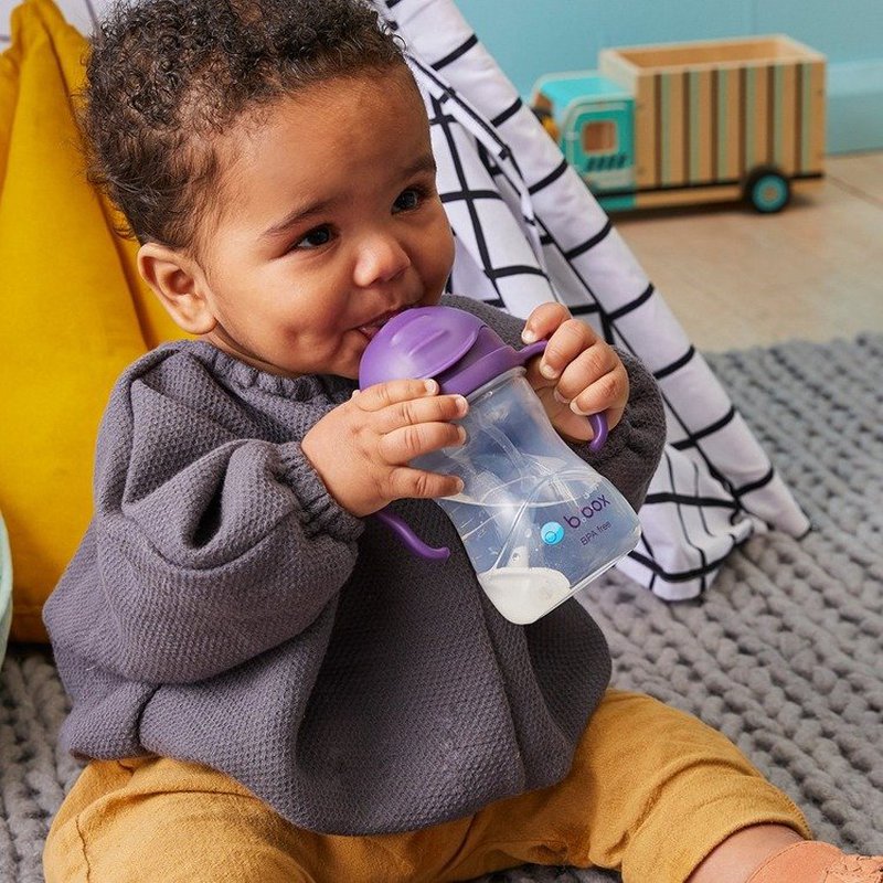 Bidon ze słomką 240 ml, borówkowy, b.box