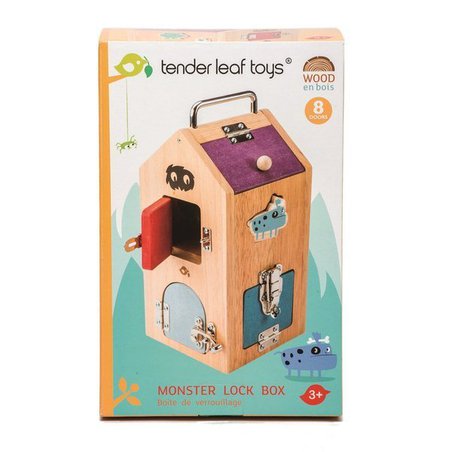 Drewniana zabawka manipulacyjna z zamkami - Domek Potworów, Tender Leaf Toys tender leaf toys