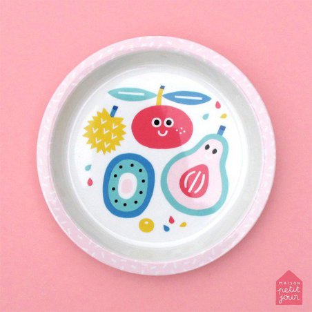 Talerz fi 18 cm dla małych dzieci, seria Tutti Frutti | Maison Petit Jour®