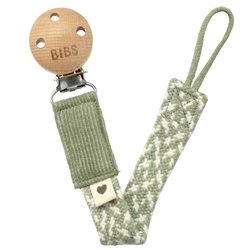 BIBS PACIFIER BRAID zawieszka do smoczków 100% GOTS organic cotton, Sage/Ivory