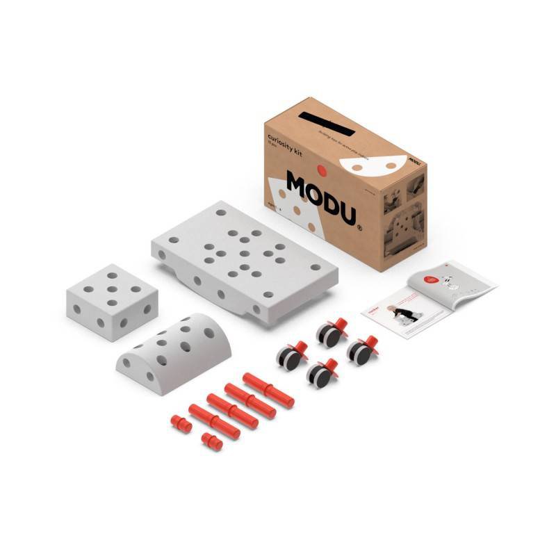MODU Curiosity kit 4in1 - Kreatywne klocki rozwijające motorykę dużą, czerwony
