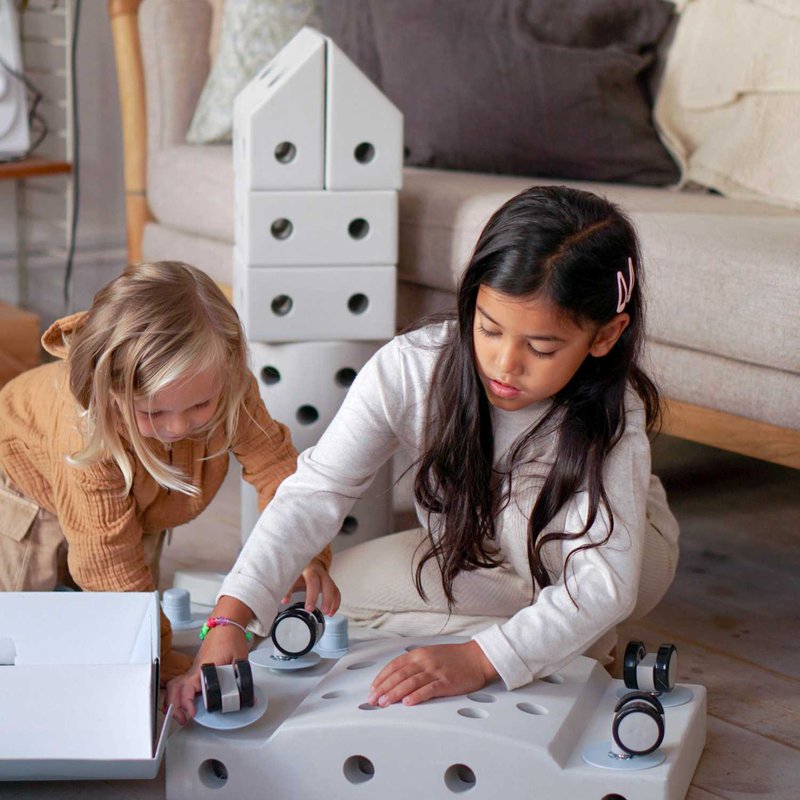 MODU Curiosity kit 4in1 - Kreatywne klocki rozwijające motorykę dużą, czerwony