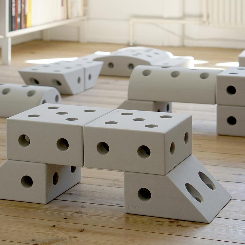 MODU Curiosity kit 4in1 - Kreatywne klocki rozwijające motorykę dużą, czerwony