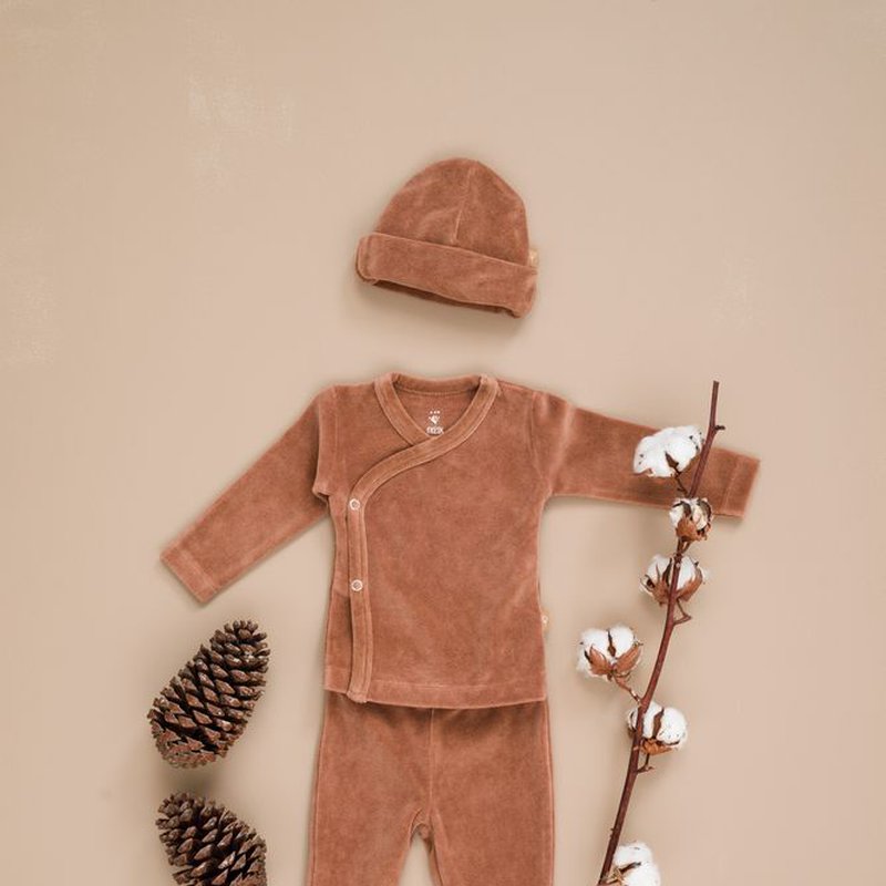 Fresk Kardigan welurowy 6-12 miesięcy Tawny brown FRESK