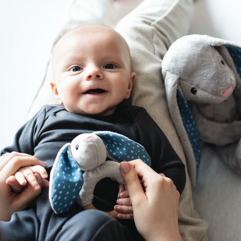 Whisbear - Eko gryzak drewniany Króliczek - szary