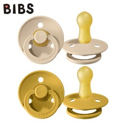 BIBS 2-PACK VANILLA & MUSTARD M Smoczek Uspokajający kauczuk Hevea