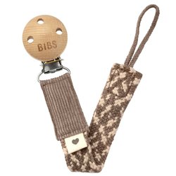 BIBS PACIFIER BRAID zawieszka do smoczków 100% GOTS organic cotton,Dark Oak/Vanilla