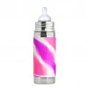 Termobutelka ze smoczkiem 260 ml, różowy swirl, Pura Kiki Termobutelka ze smoczkiem 260 ml, różowy swirl, Pura Kiki