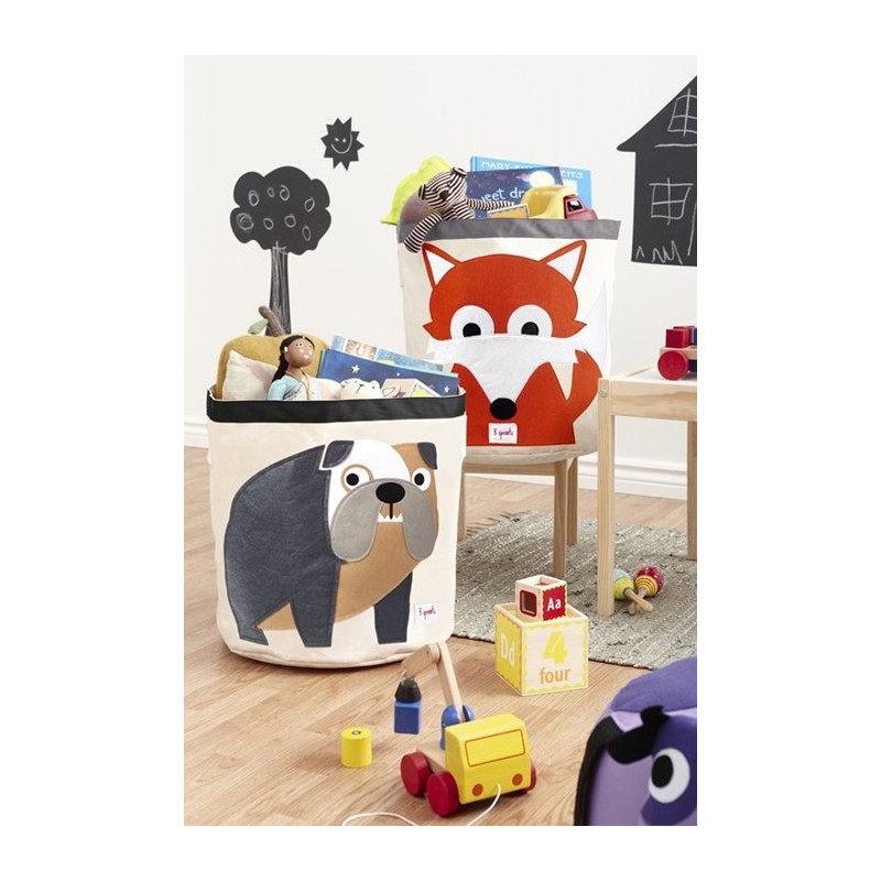 3 Sprouts Kosz na Zabawki Buldog