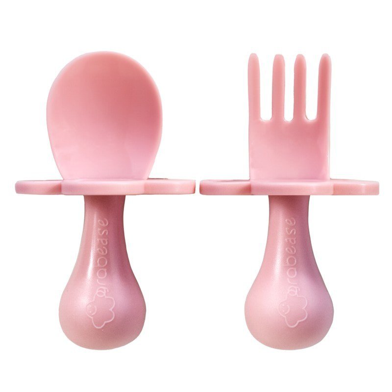 Grabease - Intuicyjne Pierwsze Sztućce - łyżeczka i wiedelczyk Blush GRABEASE