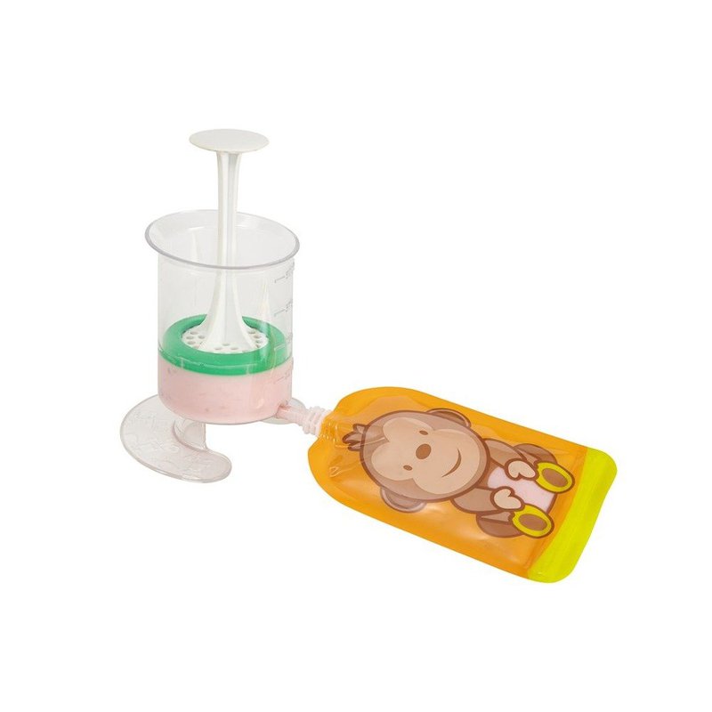 Fill n Squeeze - Saszetki wielorazowe z podwójnym zipem 6 szt., Wesoła Małpka, Fill'n Squeeze