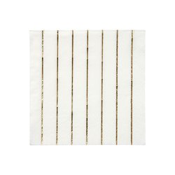 Meri Meri - Małe serwetki Paski holograficzne złote