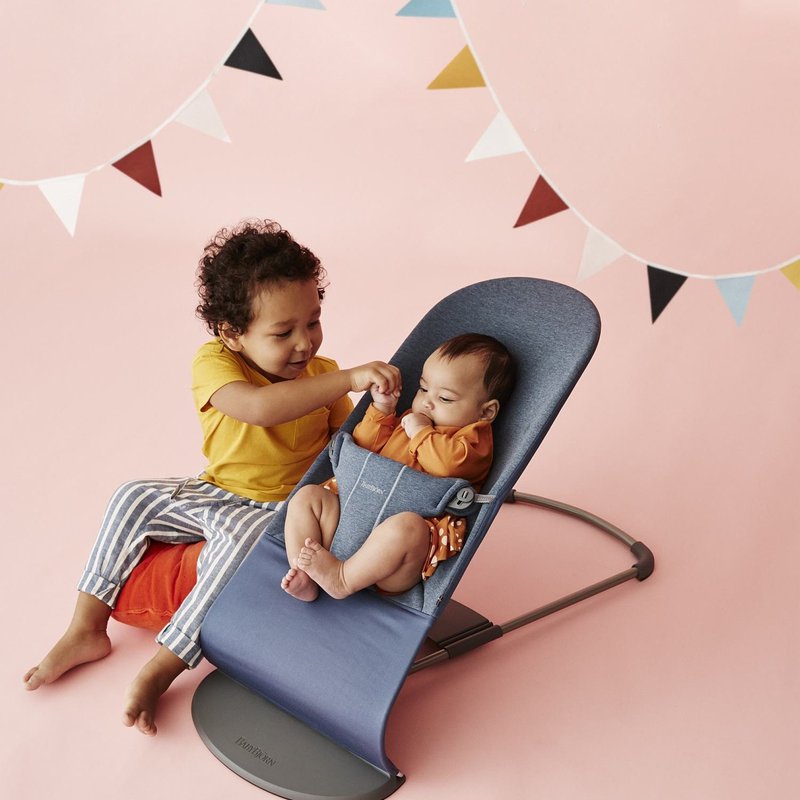 BABYBJORN - leżaczek BLISS 3D Jersey - Niebieski