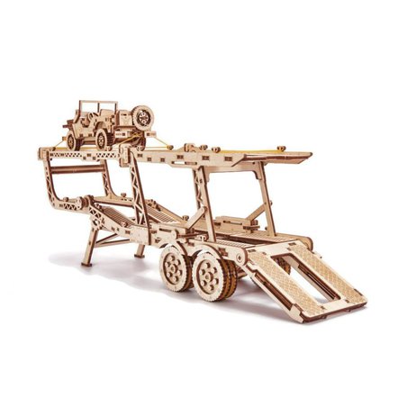 Wood Trick - Laweta puzzle 3D - naczepa do Big truck z jeepem