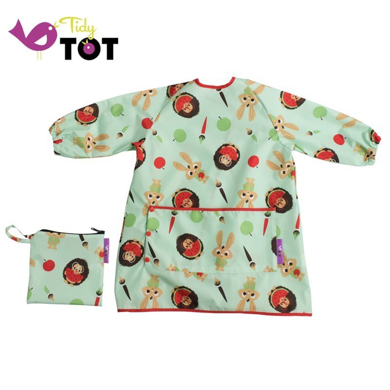 BLW Tidy Tot Coverall Bib Pistachio Green śliniak fartuszkowy długi z kieszonką