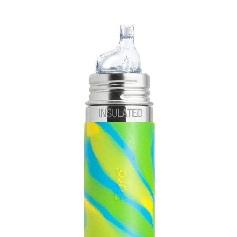 Termobutelka z ustnikiem niekapkiem 260 ml, niebieski swirl, Pura Kiki