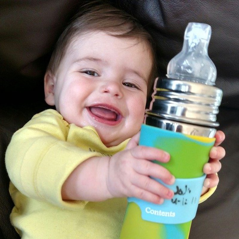 Termobutelka z ustnikiem niekapkiem 260 ml, niebieski swirl, Pura Kiki