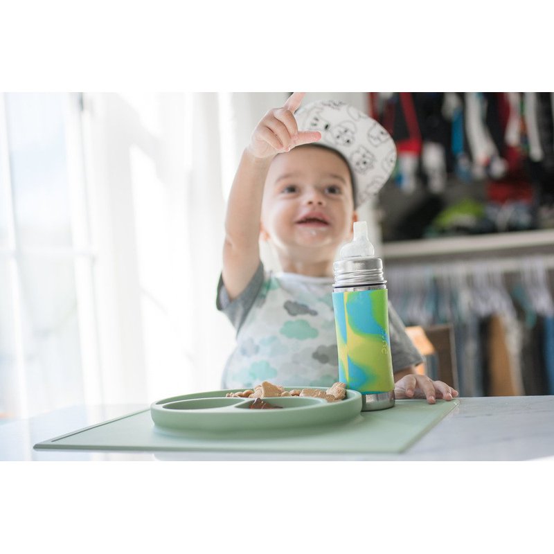 Termobutelka z ustnikiem niekapkiem 260 ml, niebieski swirl, Pura Kiki