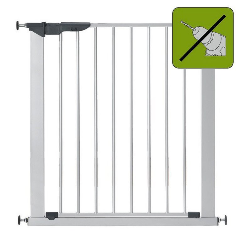 Bramka ochronna Baby Dan PREMIER + 2 rozszerzenia - srebrna