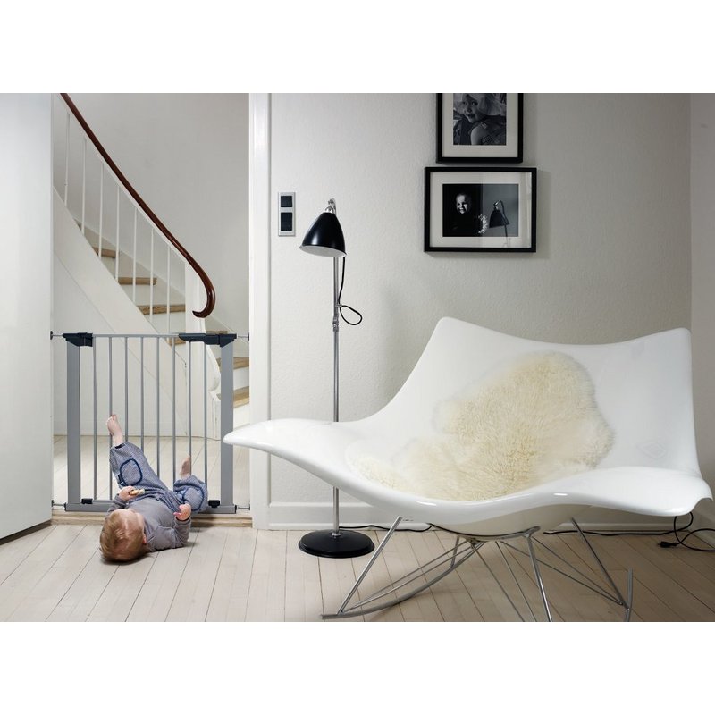 Bramka ochronna Baby Dan PREMIER + 2 rozszerzenia - srebrna