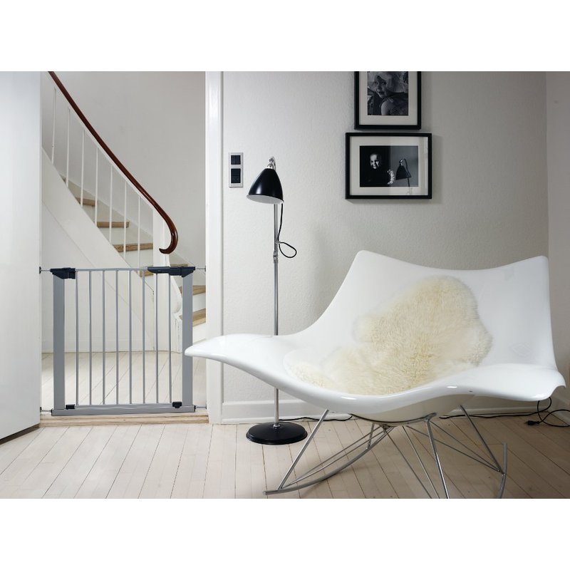 Bramka ochronna Baby Dan PREMIER + 2 rozszerzenia - srebrna