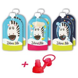 Zebra & Me - 6 PACK Saszetki do karmienia wielorazowe