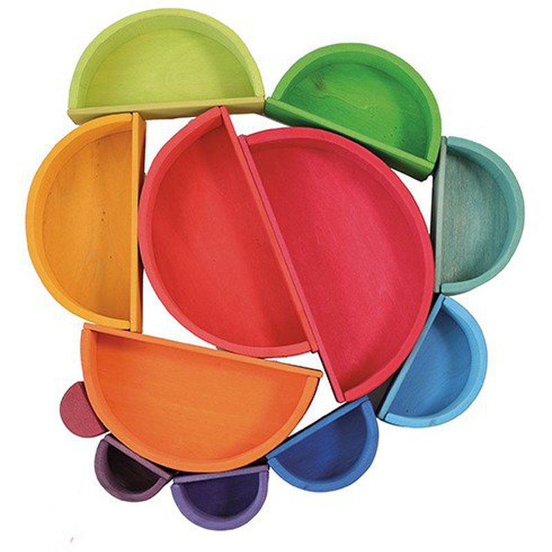 Płyty do budowania 0+, tęczowe, Grimm's