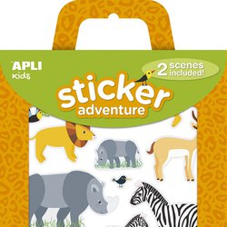 Zestaw naklejek z 2 planszami Apli Kids - Sawanna
