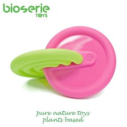 Bioserie TOYS - Bioserie Interlocking Disks & Teether - Pink & Green gryzak sensoryczny