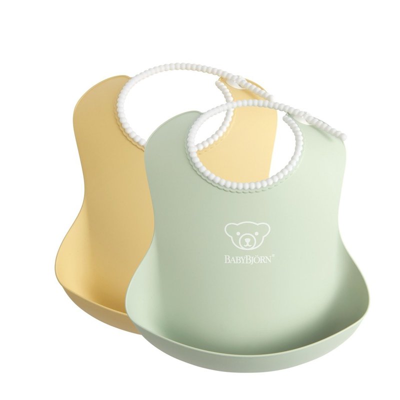 BABYBJORN - 2 śliniaki -  Powder Yellow/ Powder Green