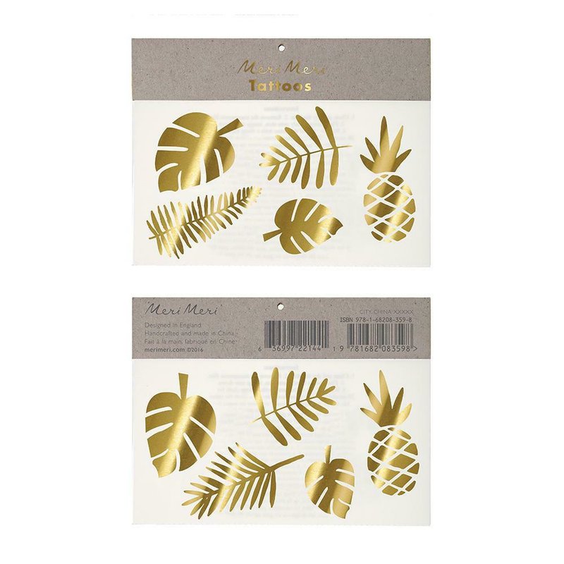 Meri Meri - Tatuaże Tropiki złote