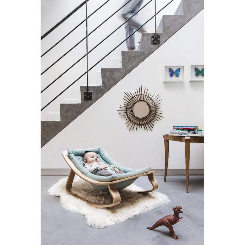 Charlie Crane Leżaczek Levo buk Aruba Blue CHARLIE CRANE