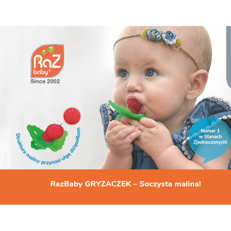 Gryzaczek Soczysta malina, różowy, RaZbaby