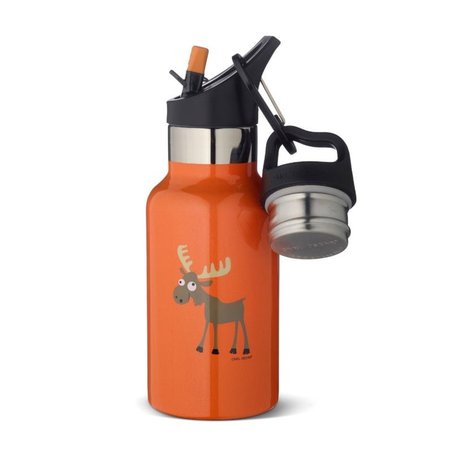 Carl Oscar TEMP Bottle - Butelka termiczna ze słomką ze szlachetnej stali nierdzewnej Orange - Moose CARL OSCAR