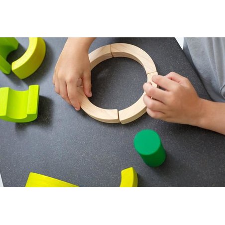 Drewniane klocki, nauka ułamków | Plan Toys