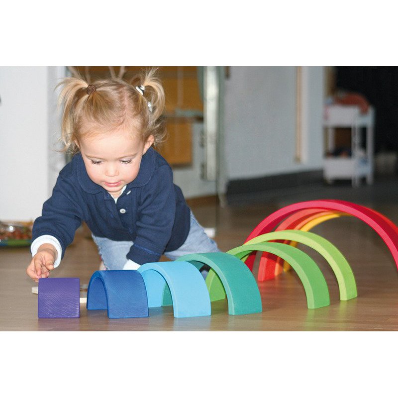 Drewniana Tęcza 12 el., kolorowa, Grimm's