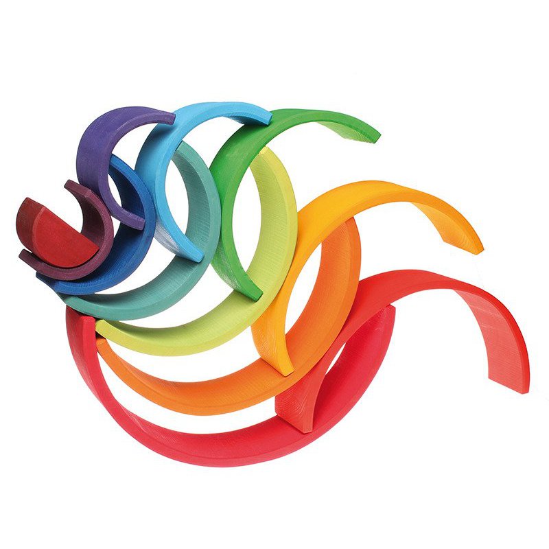 Drewniana Tęcza 12 el., kolorowa, Grimm's