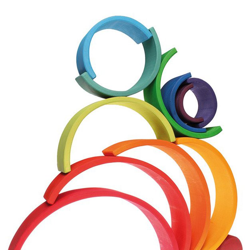 Drewniana Tęcza 12 el., kolorowa, Grimm's