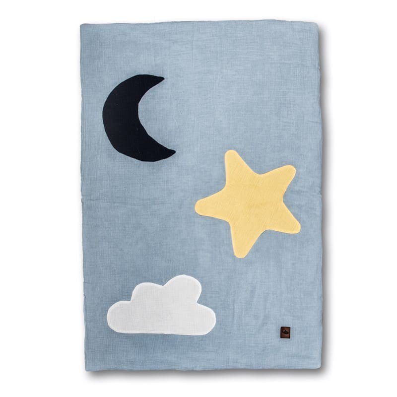 Hi Little One - kocyk muslinowy/ kołderka Day & Night Baby Blue