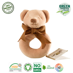 Maud N Lil Cubby the Teddy Ring Rattle Grzechotka Organiczna Miękka