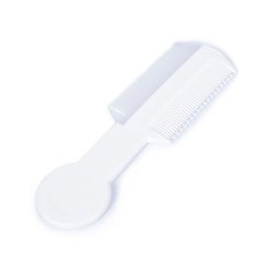 Poupy - Grzebień do Włosów z Miękkimi i Twardymi Ząbkami, Biały, 0m+