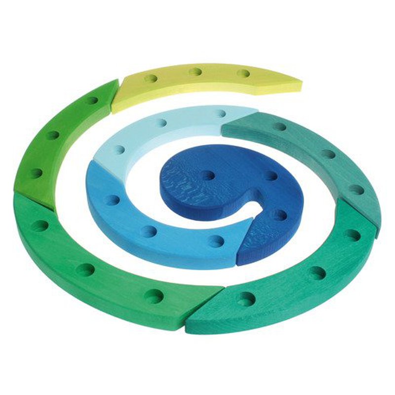 Drewniany Pierścień Urodzinowy, niebiesko-zielony, Grimm's