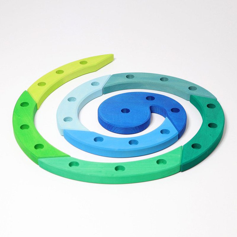 Drewniany Pierścień Urodzinowy, niebiesko-zielony, Grimm's